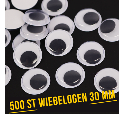 Allernieuwste.nl® Allernieuwste.nl® 500 Stuks Wiebelogen 30 mm - Bewegende Zelfklevende Wiebel Oogjes 3 cm - Creatieve Knutsel Ogen 30 mm - wit zwart