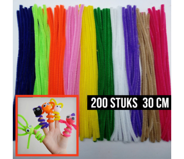 Allernieuwste.nl® 200 Stuks Chenilledraad Pijpenragers - Multicolor