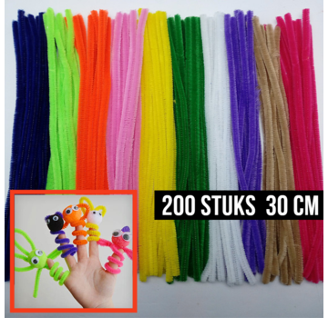 Allernieuwste.nl® 200 Stuks Chenilledraad Pijpenragers - Multicolor