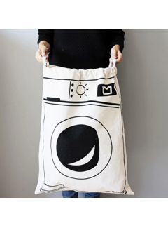Allernieuwste.nl® Grote Katoenen Waszak met Wasmachine Print - 65 x 47 cm
