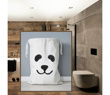 Allernieuwste.nl® Waszak met Panda Print - wit/zwart - 65 x 47 cm