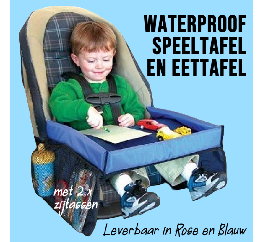 Allernieuwste.nl® Auto Speeltafel Eettafel Reistafel Kind Opvouwbaar Organizer Speel Tafel Tekentafel Voor op Reis - kleur roze