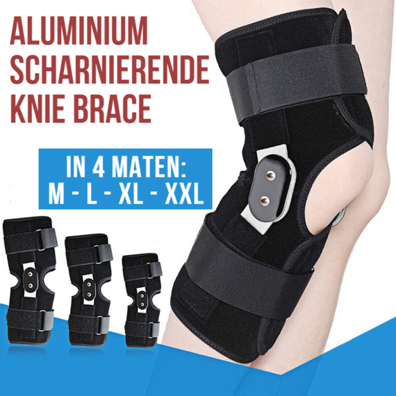 Orthopedische Knie Brace met Scharnier - Maat L - ZWART