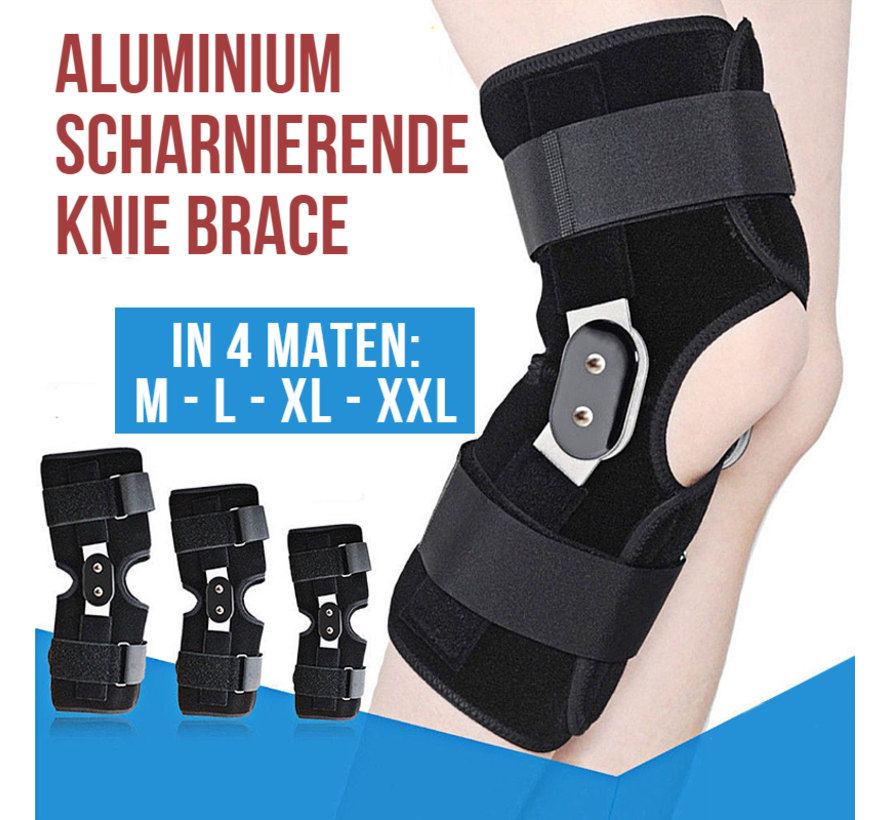 Allernieuwste.nl® Scharnierende Knie Brace L - Orthopedische Kniebandage met Scharnier - Knieband - ZWART - Maat L