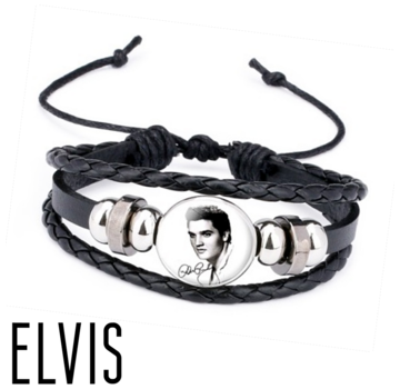 Allernieuwste.nl® Armband Elvis Presley met Handtekening - Unisex