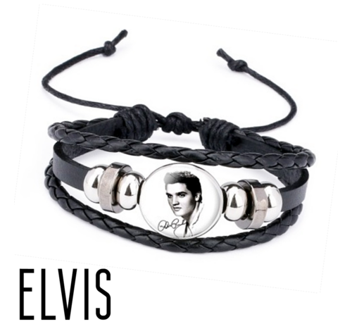 Allernieuwste.nl® Allernieuwste.nl® Armband Elvis Presley Handtekening - Muziek Legende Popstar icoon - Dames Heren Armbanden Unisex