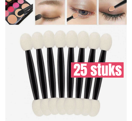 LaGloss® LaGloss® 25 STUKS Dubbele Wegwerp Oogschaduw MakeUp Spons Kwasten Oogschaduw - Dubbelzijdig Make Up Applicator - Oogschaduw Spons Bostels