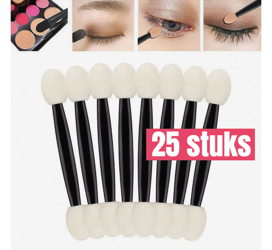 LaGloss® 25 STUKS Dubbele Wegwerp Oogschaduw MakeUp Spons Kwasten Oogschaduw - Dubbelzijdig Make Up Applicator - Oogschaduw Spons Bostels