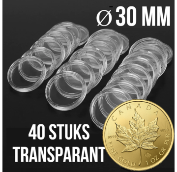 Allernieuwste.nl® 40 stuks Transparante Muntcapsules - Ø 30 mm