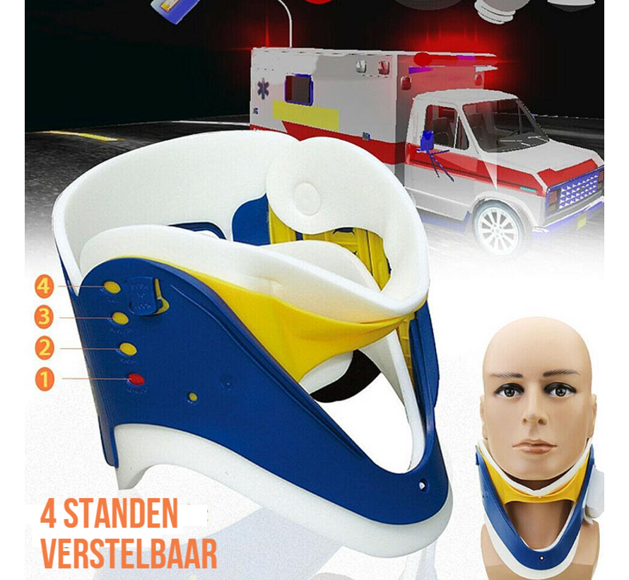 Allernieuwste.nl® Cervicale Nek Brace Kraag Met Kin Ondersteuning - 4 Standen Verstelbaar - Nekkraag Neksteun NeckBrace - One Size