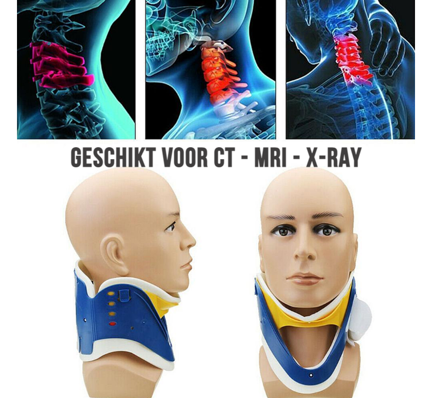 Allernieuwste.nl® Cervicale Nek Brace Kraag Met Kin Ondersteuning - 4 Standen Verstelbaar - Nekkraag Neksteun NeckBrace - One Size