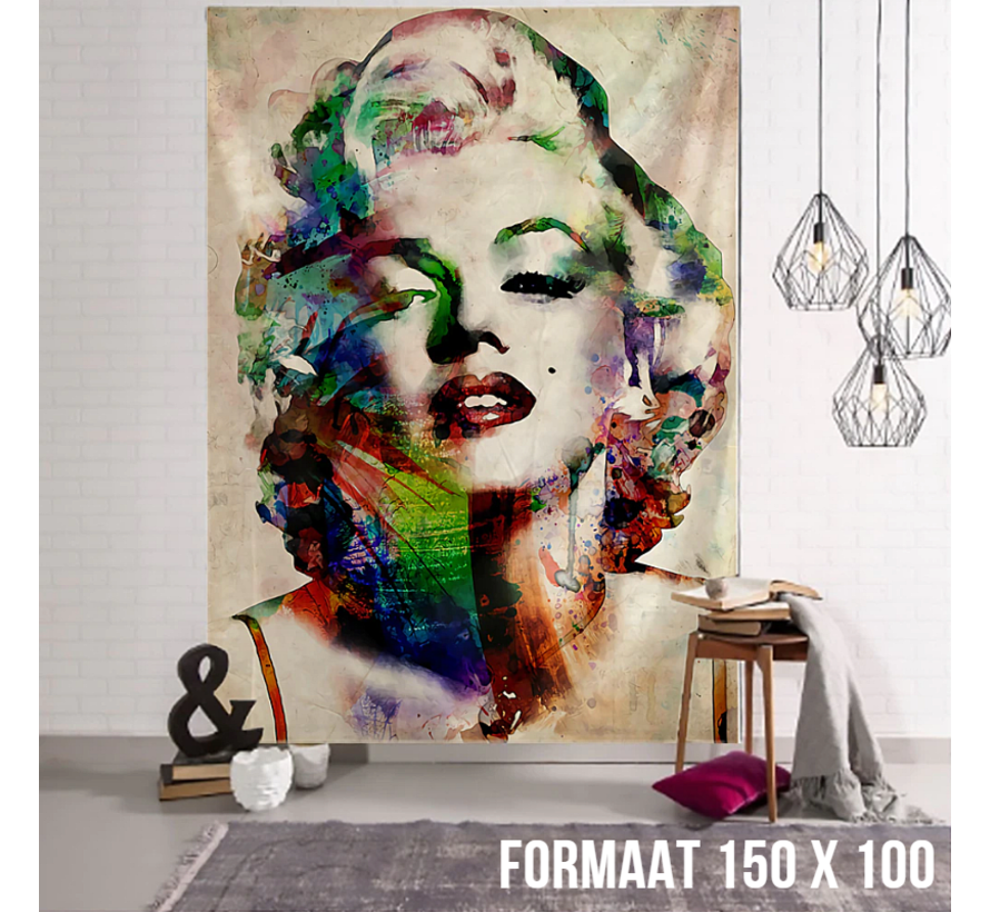 Allernieuwste.nl® Urban Loft Wandkleed Groot Wandtapijt Wanddecoratie Marilyn Monroe Minimalisme Muurkleed Tapestry - Kleur - 100 x 150 cm