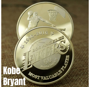 Allernieuwste.nl® Kobe Bryant Herdenkingsmunt - The Black Mamba - Verguld - Ø 40 mm