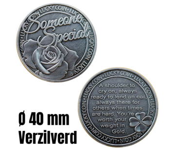 Allernieuwste.nl® Someone Special Herdenkingsmunt- Verzilverd - Ø 40 mm