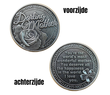 Allernieuwste.nl® Darling Mother Herdenkingsmunt - Verzilverd - Ø 40 mm