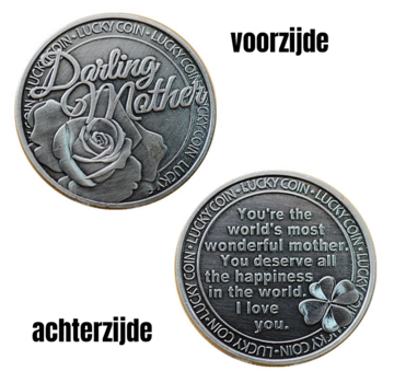 Allernieuwste.nl® Darling Mother Herdenkingsmunt - Verzilverd - Ø 40 mm