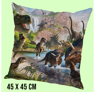 Allernieuwste.nl® Kussenhoes Dinosaurussen - 45 x 45 cm