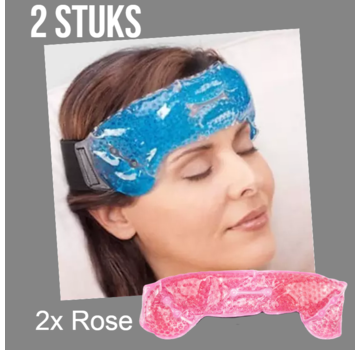 Allernieuwste.nl® 2st Warm of Koud GEL PAREL Migraine Hoofdband of Nekband - Rose