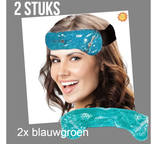 Allernieuwste.nl® Allernieuwste.nl® SET 2st Warm of Koud GEL PAREL Migraine Hoofdband of Nekband - 2 stuks groen-blauw