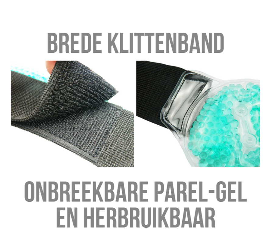 Allernieuwste.nl® SET 2st Warm of Koud GEL PAREL Migraine Hoofdband of Nekband - 2 stuks 1x rose en 1x groen-blauw