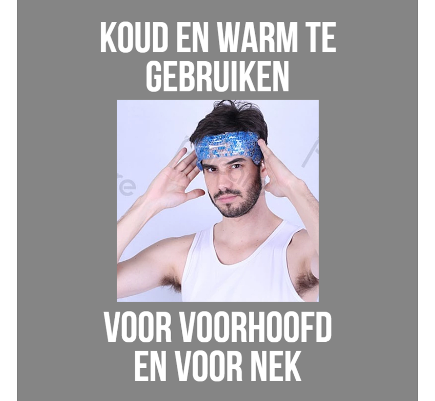 Allernieuwste.nl® SET 2st Warm of Koud GEL PAREL Migraine Hoofdband of Nekband - 2 stuks 1x rose en 1x groen-blauw