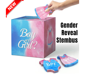 Allernieuwste.nl® Baby Gender Reveal Stembus - 41-delig - 20.5 x 20.5 x 20.5 cm