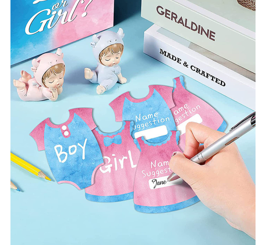 Allernieuwste.nl® Baby Gender Reveal Stembus Baby Shower Keuze Jongen of Meisje Verkiezing - 41-delig - 20.5 x 20.5 x 20.5 cm
