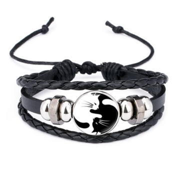 Allernieuwste.nl® Armband Kittens - Unisex - Leder - 26 x 2 cm**