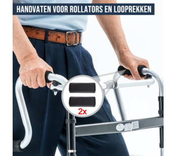 Allernieuwste.nl® 2 Stuks Handvatten voor Rollator Rolstoel Looprek - UNIVERSEEL - Zwart