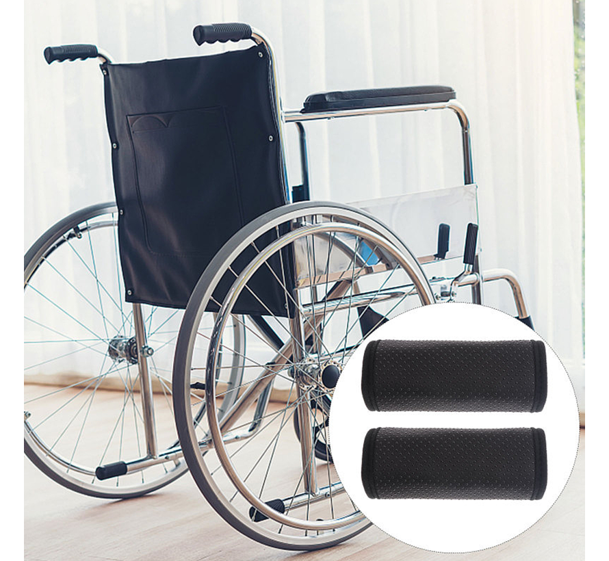 Allernieuwste.nl® 2 Stuks Handvatten voor Rollator Rolstoel Looprek UNIVERSEEL - Past Altijd - Zwart