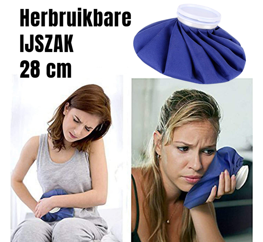 Allernieuwste.nl® IJszak Herbruikbaar voor Warme en Koude Therapie -  Knie Hoofd Been Letsel Pijnbestrijding IJzak - Maat L, 28 cm - Blauw