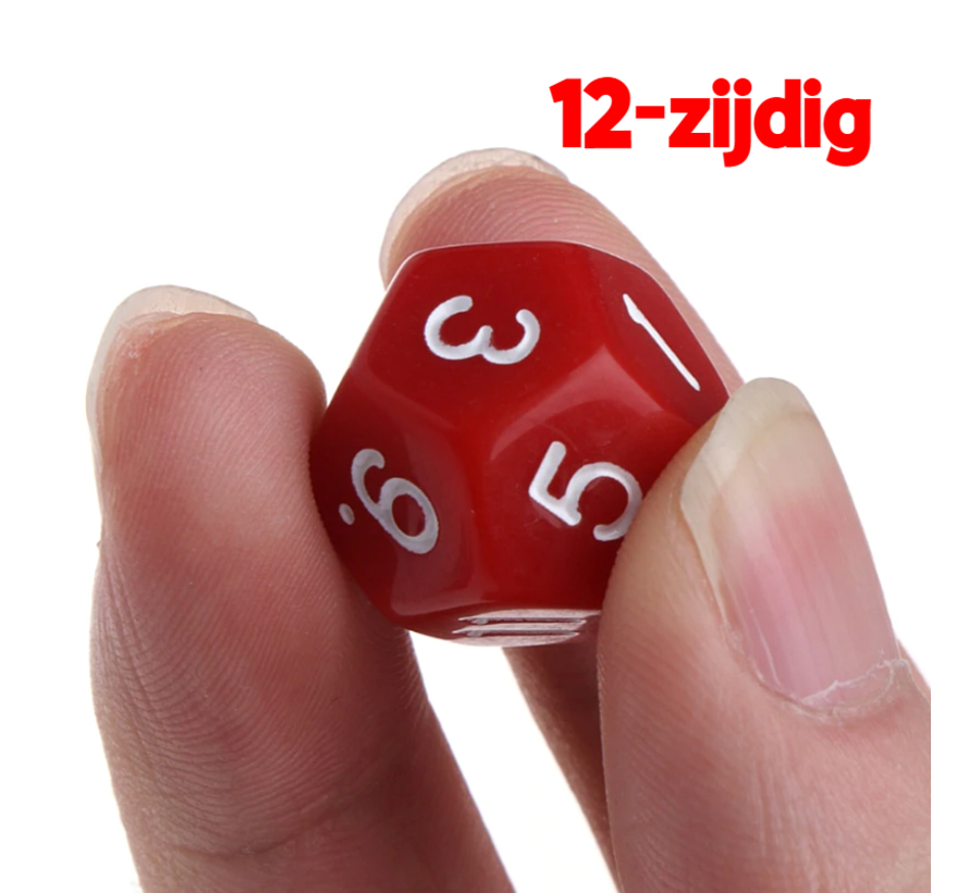 Allernieuwste.nl® Drankspel - Rekenspel - 10x 12 zijdige dobbelstenen + 2x Plus/Min dobbel stenen - 12 stenen
