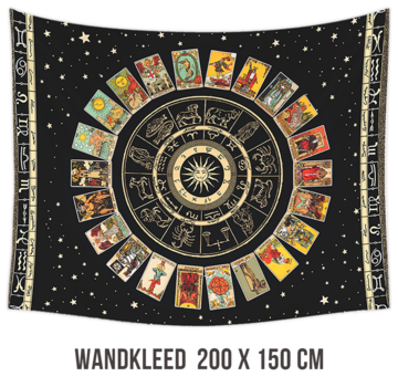 Allernieuwste.nl® Wandkleed Tarot Astrologie Zon en Maan - 200 x 150 cm