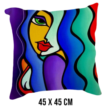 Allernieuwste.nl® Kussenhoes Moderne Vrouw Graffiti - 45 x 45 cm