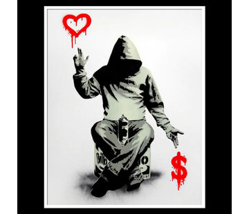 Allernieuwste.nl® Canvas Schilderij Banksy AS ABOVE, SO BELOW - 50 x 70 cm