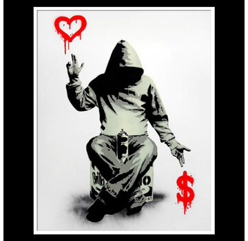 Allernieuwste.nl® Canvas Schilderij Banksy AS ABOVE, SO BELOW - 50 x 70 cm