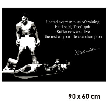 Allernieuwste.nl® Canvas Schilderij Boksen Muhammed Ali Motivatie - 60 x 90 cm