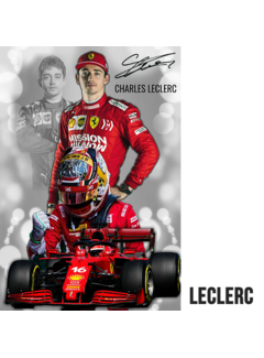 Allernieuwste.nl® Canvas Schilderij Charles Leclerc F1 autocoureur -  50x70 cm