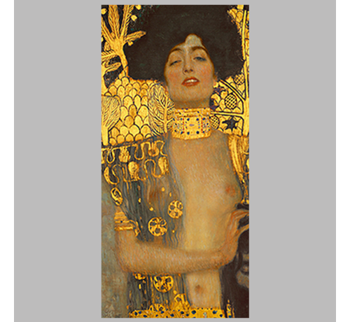 Allernieuwste.nl® Allernieuwste.nl® Canvas Schilderij Gustav Klimt Judith En Holofernes of Judith I - Kunst - 60 x 120 cm - Goud Kleur