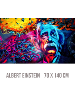 Allernieuwste.nl® Canvas Schilderij Albert Einstein Natuurkundige - 70 x 140 cm