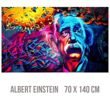 Allernieuwste.nl® Canvas Schilderij Albert Einstein Natuurkundige - 70 x 140 cm