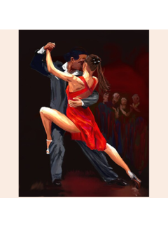 Allernieuwste.nl® Canvas Schilderij Tango Dansers met Passie - 60 x 80 cm