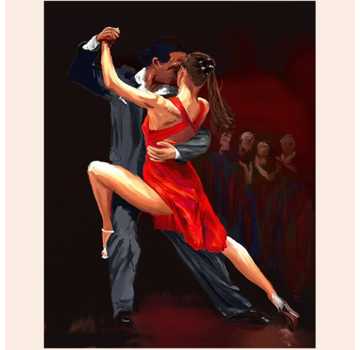 Allernieuwste.nl® Canvas Schilderij Tango Dansers met Passie - 60 x 80 cm