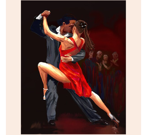 Allernieuwste.nl® Allernieuwste.nl® Canvas Schilderij Tango Dansers met Passie - Woonkamer - Poster - 60 x 80 cm - Kleur