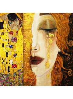 Allernieuwste.nl® Canvas Schilderij Gustav Klimt Gouden Tranen En De Kus - 60 x 60 cm