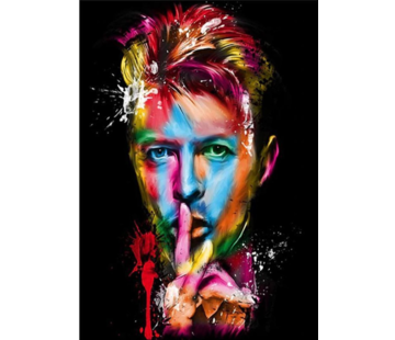 Allernieuwste.nl® Canvas Schilderij Popheld David Bowie Grafitti - 50 x 70 cm