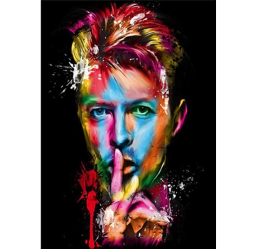 Allernieuwste.nl® Canvas Schilderij Popheld David Bowie Grafitti - 50 x 70 cm