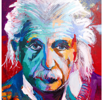 Allernieuwste.nl® Canvas Schilderij Albert Einstein Psychodelic Graffiti - 70 x 70 cm