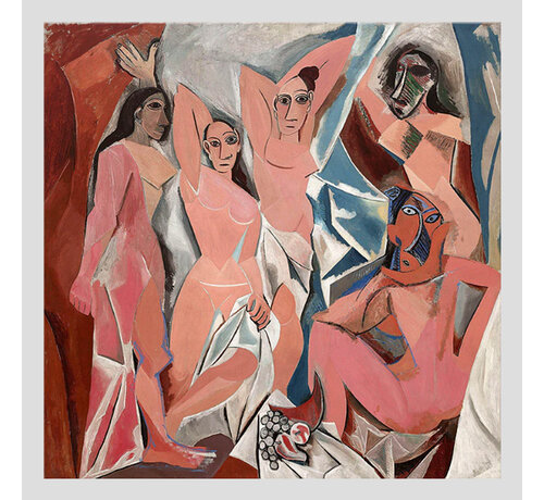 Allernieuwste.nl® Allernieuwste.nl® Canvas Schilderij * Picasso Les Demoiselles d'Avignon (1907) * - Kunst aan je Muur - Kubisme Surrealistisch Abstract - kleur - 70 x 70 cm