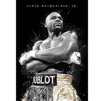 Allernieuwste.nl® Canvas Schilderij Floyd Mayweather jr. Beroepsbokser - 50x70 cm